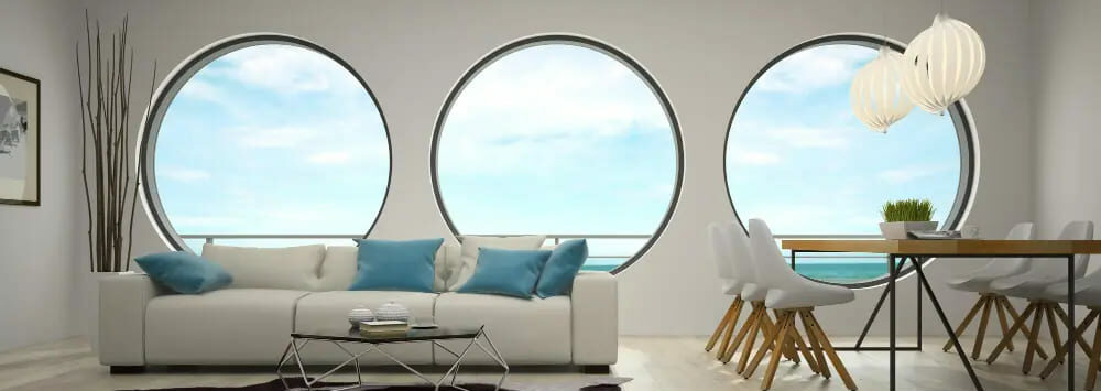 Круглые алюминиевые окна