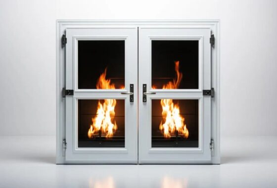 Противопожарные алюминиевые двери